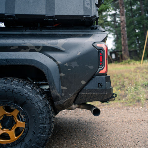 Side view of the C4 Overland rear bumper for the Tacoma.