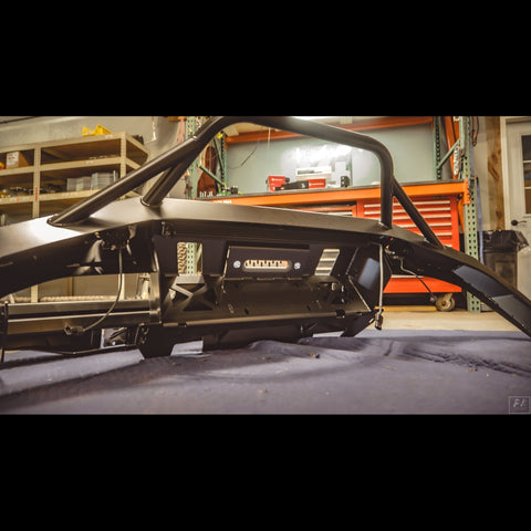 Inside view of the structure hidden within the C4 Overland front winch bumper.