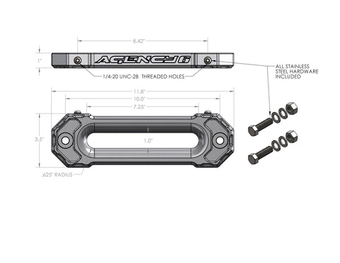 Modern Fairlead (1.0" Thick) - Black