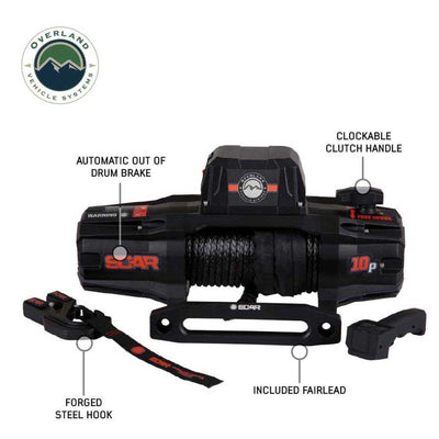 SCAR 10S - 10,000 lb Synthetic Rope Winch