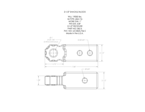 Shackle Block 2.5" Assembly - Red