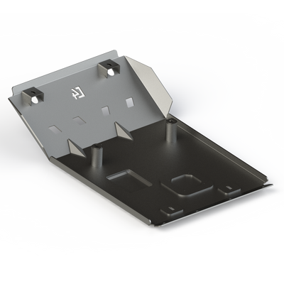 Inside view of a digital render of the front skid plate for the 4th Gen 4Runner from C4 Fabrication showing the gusseted structure and mounting points.