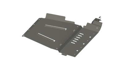 Digital rendering showing the structure and venting on the bottom of the rear skid plate for 4Runners and the GX470.