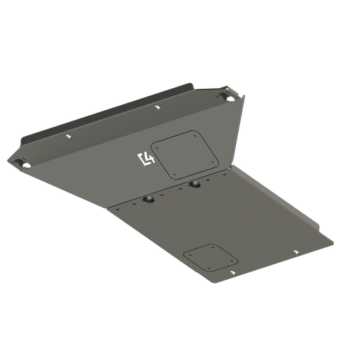 Digital rendering showing the construction of the C4 Front Skid Plate for the 4th Gen Tacoma. 