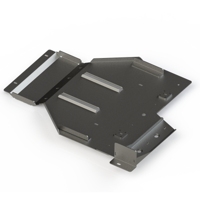 Digital rendering of the C4 rear skid plate for the Land Cruiser LC250 showing the internal structure.