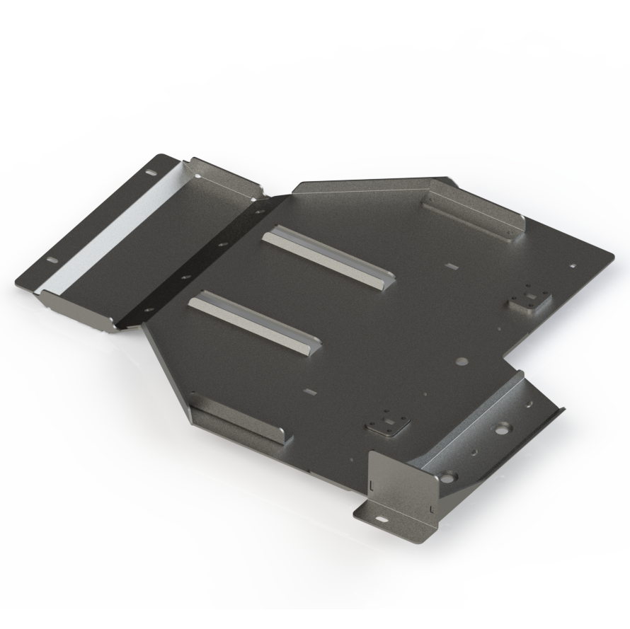 Digital rendering showing the interior construction of the rear skid for the 4th Gen Tacoma Hybrid from C4 Fabrication.