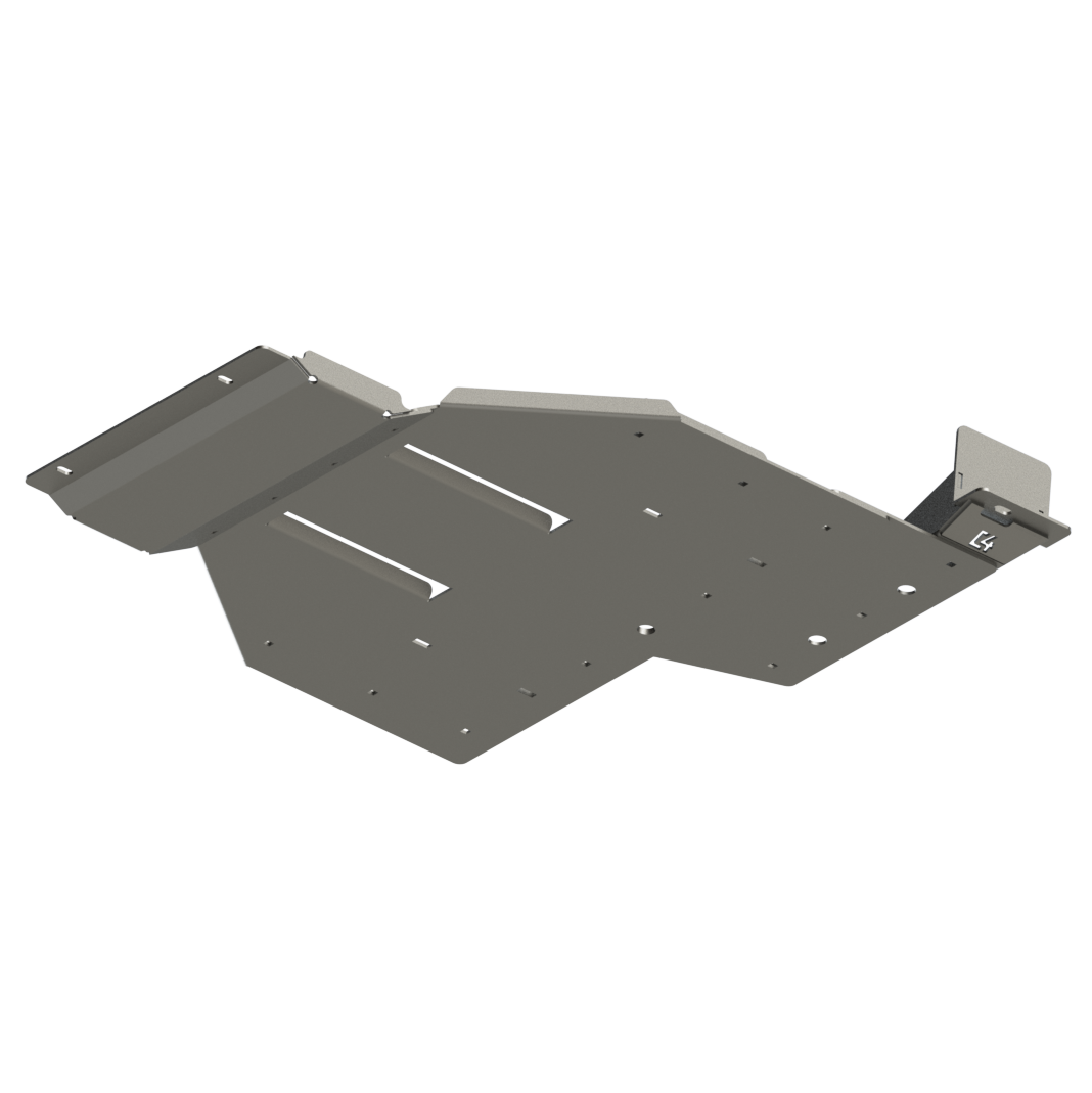 Digital rendering showing the construction of the rear skid for the 4th Gen Tacoma Hybrid from C4 Fabrication.