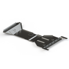 Inside view of a digital rendering of the full skid plate system for the 4th Gen Tacoma non-Hybrid showing the internal structure and reinforcements.