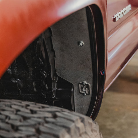 View of the back portion of a HCFL with the C4 Fabrication logo prominently displayed. 