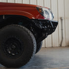 Side view showing the improved approach angle provided by the RR bumper and RR skid with crossmember delete.