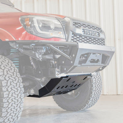 Cover photo for the C4 Rock Runner front skid plate with the background faded out and emphasis added to the skid plate.