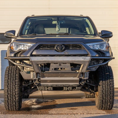 Front view of the Rock Runner winch bumper for the 5th Gen T4R in tube sides with no bull bar configuration.