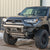 Angled view from driver's side of the C4 Rock Runner winch bumper for the 5th Gen 4Runner shown with tube sides and no bull bar.