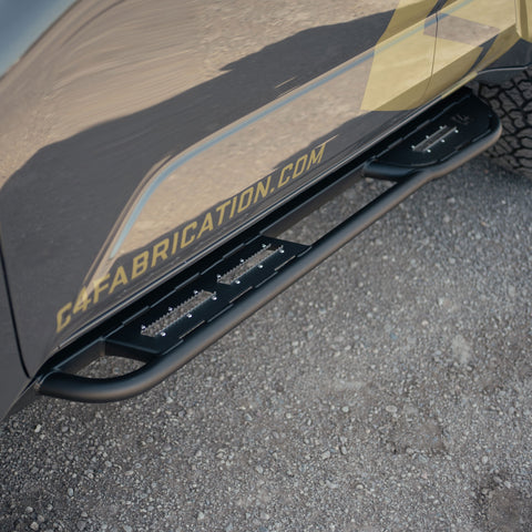 How far the Rock sliders for the 6th Gen Toyota 4Runner extend from the body