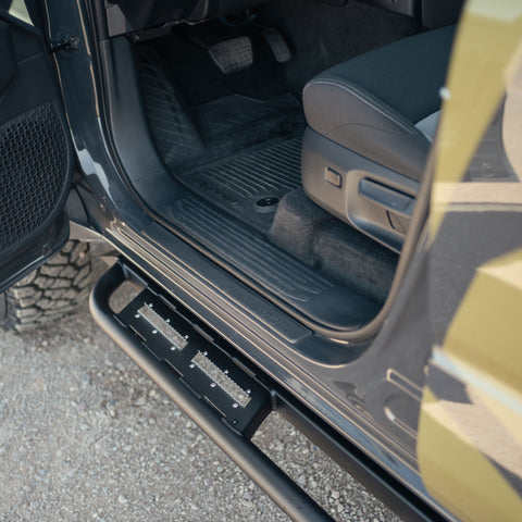 Step viewed with door open