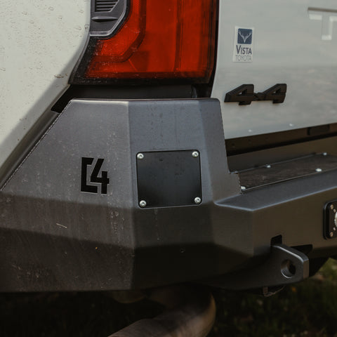 Alternate view of the sensor plates in the C4 Overland rear bumper.