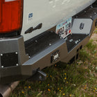 Close up view showing the robust tow points included in the C4 Overland rear bumper.