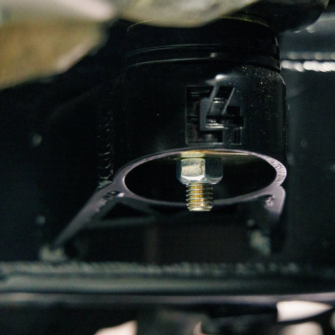 Close up view of the Body Mount Relocation Kit from C4 Fabrication. 