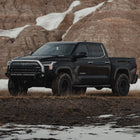 Black 2022 Tundra CrewMax equipped with a C4 Overland front bumper.