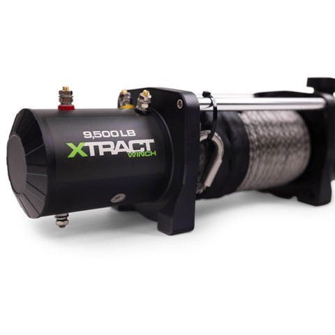 Detail view of DV8 Offroad Xtract 9.5k Synthetic Rope Winch 