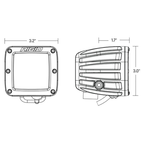 RIGID D-Series Spot with Amber PRO Lens | Pair