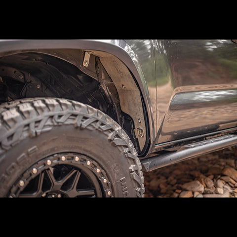 Oversized tire fitment delivered by the kit from C4 Fabrication.