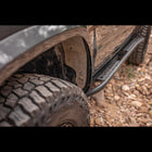 Trimmed fenders and aluminum fender liners.