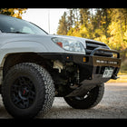 Low angle quartering shot showing the profile of the C4 Overland bumper for 2003-2009 Toyota 4Runners.