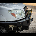 High-angle shot showing the C4 Overland bumper for the 4th Generation 4Runner to include the bolt-on winch top cover plate. 