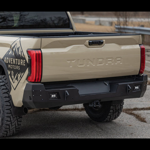Quartering away view of the Overland Bumper for 2022 and newer Toyota Tundras built by C4 Fabrication.