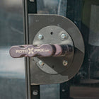 Close-up view of the C4 mount equipped with a RotopaX brand pack mount, an available accessory for the Summit hatch ladder. 