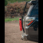 Perfect side view of a C4 Summit hatch ladder with a RotopaX mounted to it, showing the tight fitment. 