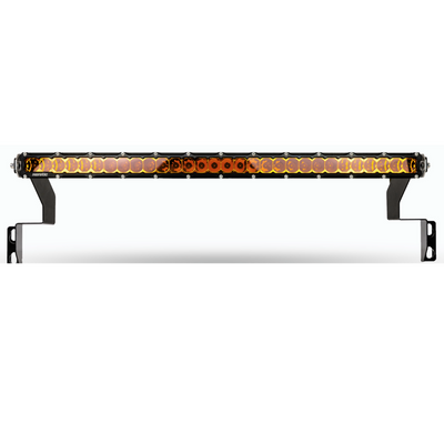 studio image of a 30 inch behind the grille led light bar in amber