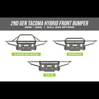 Collection of digital renders showing the three bull bar options for the Tacoma Hybrid bumper – no bull bar, mid-height bull bar and full-height bull bar with tube gussets. 