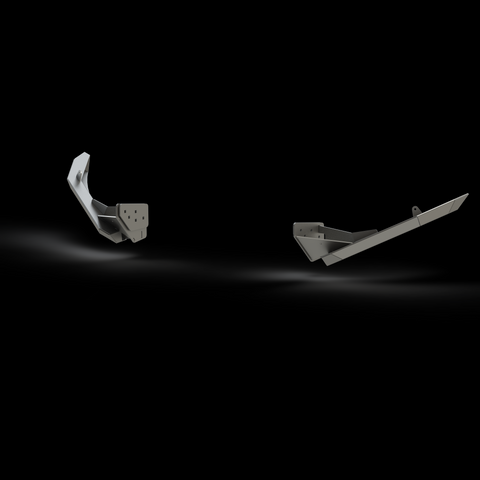 Digital renders showing the structure of the C4 High Clearance Additions meant to be used with the Lo-Pro winch bumper. 