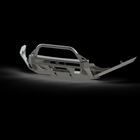 Digital rendering showing the High Clearance Additions bolted onto a C4 Lo-Pro winch bumper. 