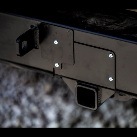 Close-up of the hitch on the C4 bumper for the 5th Gen 4Runner.