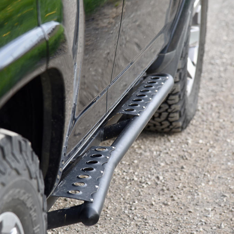 View of the C4 Rock Slider for the 5th Generation 4Runner quartering from the rear.