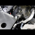 Close-up view showing the bracket with which the C4 Spare Battery Tray is secured to the firewall. 