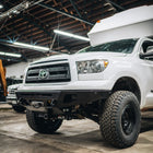 Quartering photo of the C4 Overland front bumper for the 2007-2013 Tundra. 
