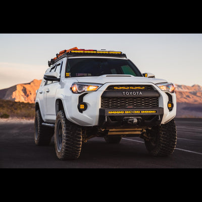 C4 low profile front bumper on a white 5th gen 4Runner