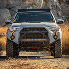 Front-on view of the amount of clearance gained when using the C4 High Clearance Additions in conjunction with the Lo-Pro front winch bumper. 
