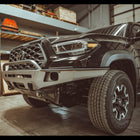 Close up of the plated side wings of the C4 Overland front bumper for the 3rd Gen Tacoma.