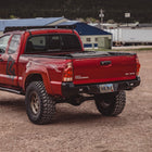 Rear quartering view of the C4 Overland rear bumper for the 2nd Gen Tacoma.