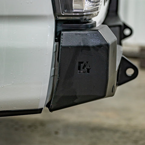 Side view of the end caps on the C4 Overland Rear Bumper for the 3rd Gen Tacoma.