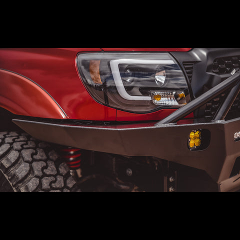 Close up of the plated wings on the C4 Overland front winch bumper.