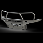 Digital rendering of the C4 Overland bumper with full-height bull bar and headlight hoops. 