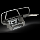 Rear view of a digital rendering of the C4 Overland bumper with full-height bull bar and headlight hoops. 