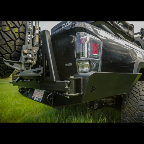 Close up of the hinge side of the C4 swing-out bumper.