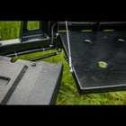 View showing the height of the C4 swing out table and how it corresponds to the height of the tailgate on the Toyota Tacoma.